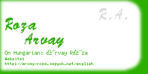 roza arvay business card